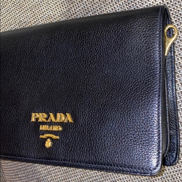Prada Leather Messenger Bag Clutch With Two Straps - Picture 4 of 8